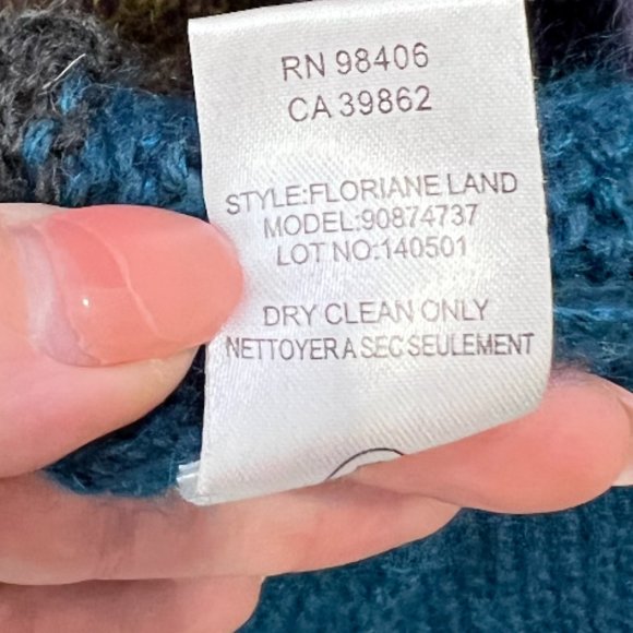 Theory RARE Multi Ribbed Colorblock Cardigan Floriane Land Sweater sz Large - Picture 11 of 11